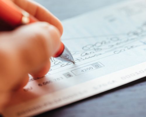 Detail of money check